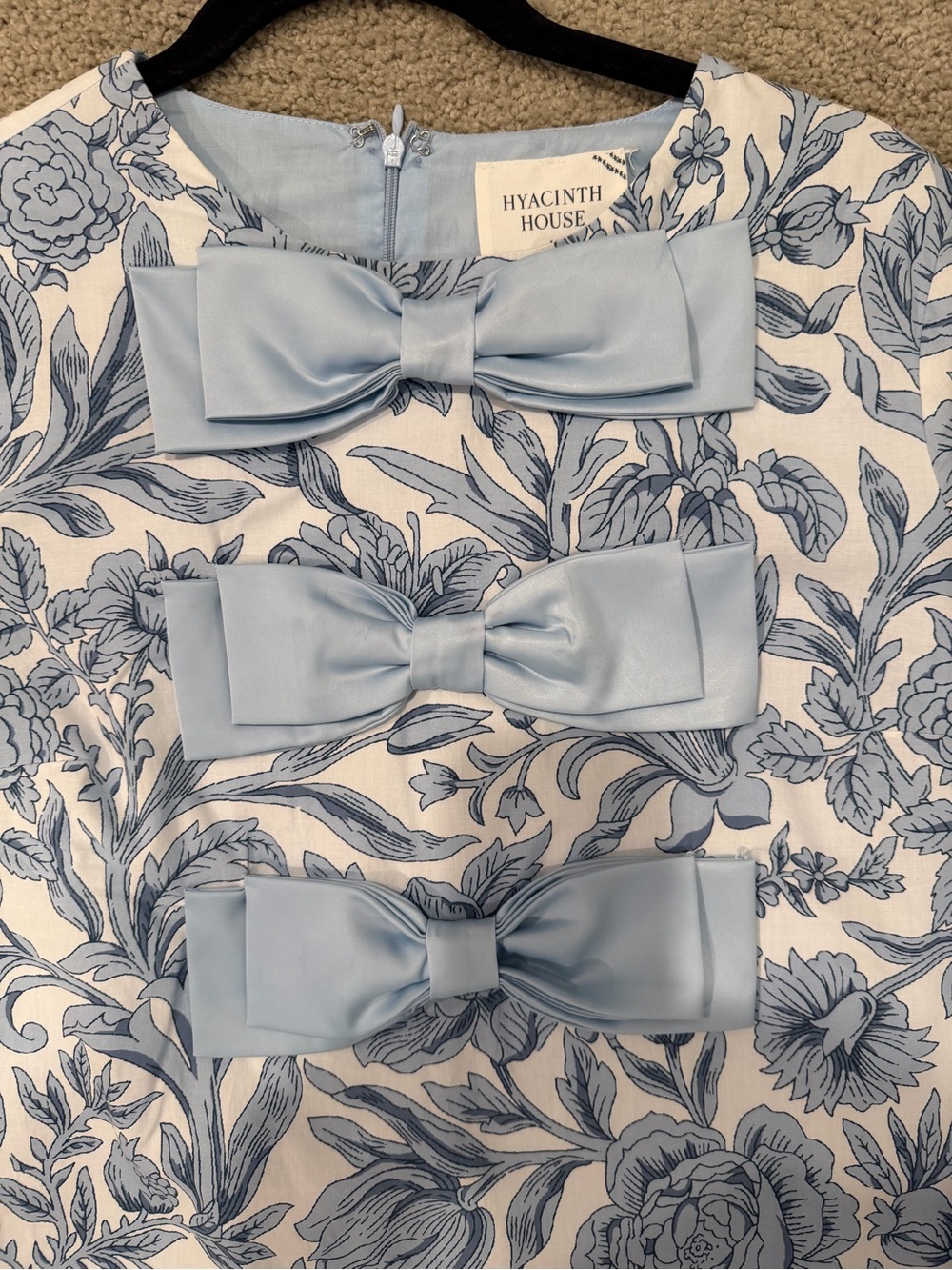 Hyacinth House Blue Chintz Clarice Bows Dress size Medium - Picture 2 of 4